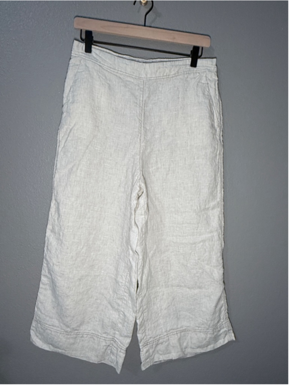 Women's elmentary Beige Linen Cropped Pants Size 10